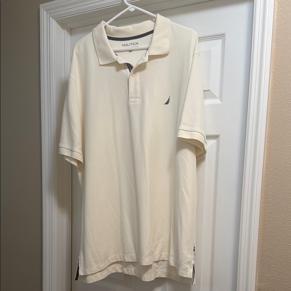 Nautica Cream Polo Shirt Classic Design